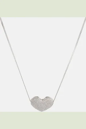 Eera Eéra Halskette Heart aus 18kt Weiß mit Diamanten