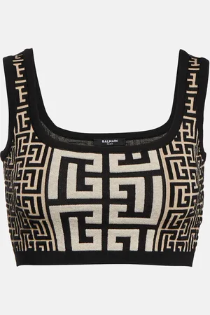 Balmain Cropped-Top aus Jacquard
