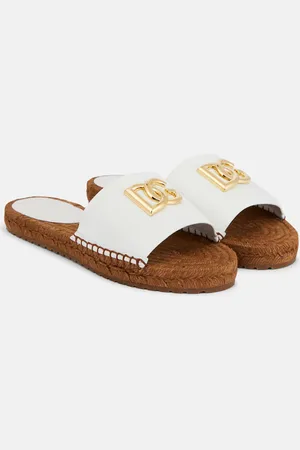 Dolce & Gabbana Espadrille-Pantoletten DG aus Leder