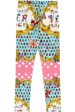 VERSACE Bedruckte Leggings aus einem Baumwollgemisch
