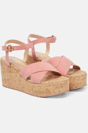 Gianvito Rossi Wedge-Sandalen aus Veloursleder