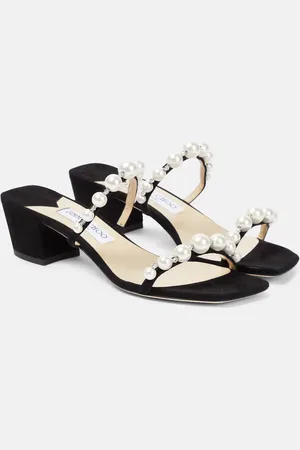 Jimmy Choo Verzierte Sandalen Amara 45 aus Veloursleder