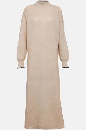 Brunello Cucinelli Midikleid aus Alpakawolle und Baumwolle