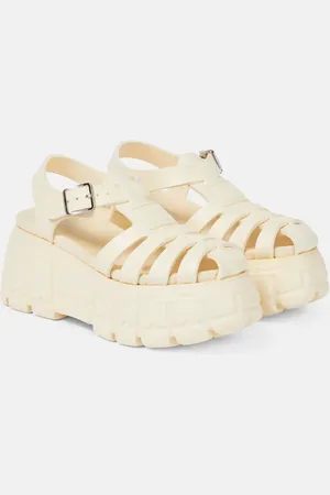Miu Miu Plateausandalen aus Leder