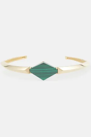 Aliita Armreif Deco Rombo aus 9kt Gelbgold mit Malachit