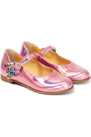 Christian Louboutin Ballerinas Melodie Queen aus Metallic-Leder