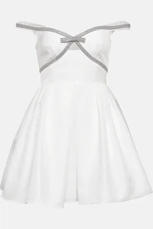 Self-Portrait Verziertes Minikleid aus Crêpe