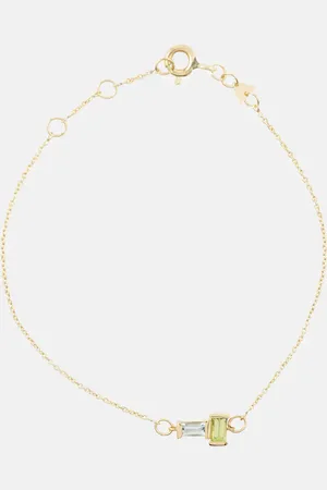 Aliita Armband Tu Y Yo aus 9kt Gelbgold mit Peridot und Aquamarin