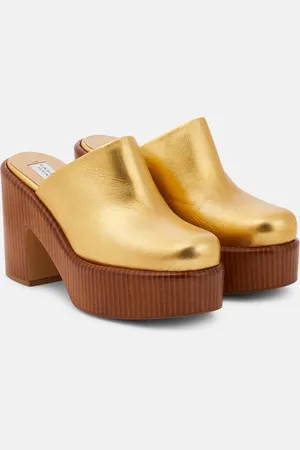 GABRIELA HEARST Plateau-Mules aus Metallic-Leder