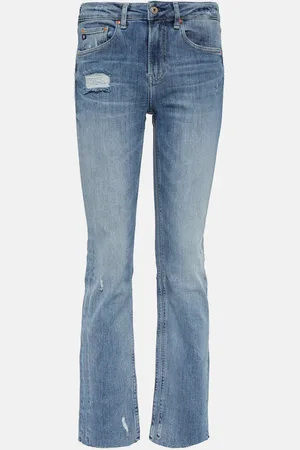 AG Jeans Mid-Rise Straight Jeans Girlfriend