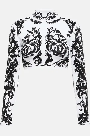 Alaïa Alaïa Cropped-Top Calligraphy aus Jacquard