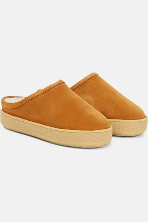 Isabel Marant Slippers Fozee aus Veloursleder mit Shearling