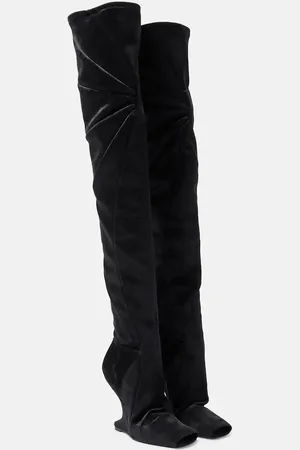 Rick Owens Overknee-Stiefel Cantilever aus Samt