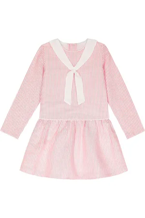La Coqueta Kleid Aranda aus Baumwolle und Leinen