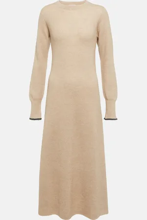 Brunello Cucinelli Midikleid aus Alpakawolle und Baumwolle