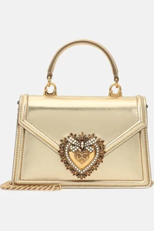 Dolce & Gabbana Verzierte Tote Devotion Small aus Metallic-Leder