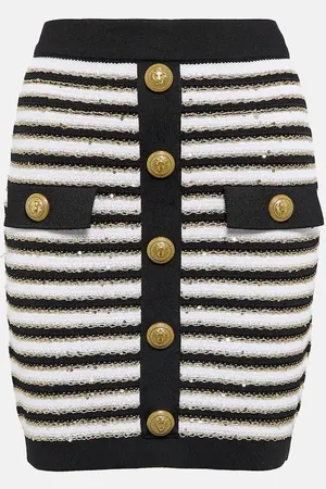 Balmain High-Rise-Minirock aus Strick