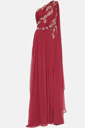 Costarellos Verzierte One-Shoulder-Robe aus Seide