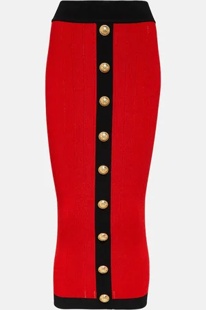 Balmain Midirock aus Rippstrick
