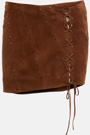 Alessandra Rich Minirock aus Veloursleder