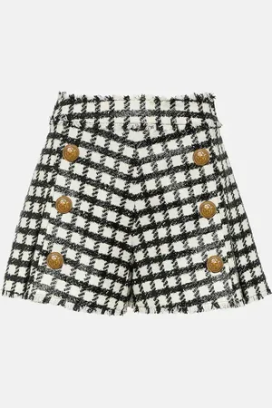 Balmain High-Rise Shorts aus einem Wollgemisch