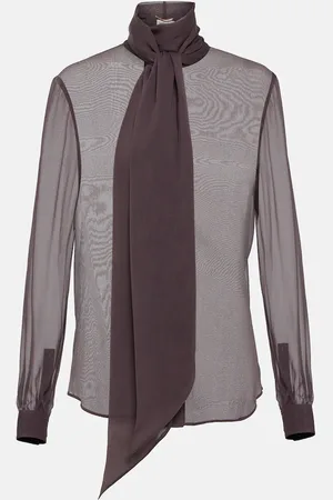 Saint Laurent Schluppenbluse aus Seiden-Crêpe