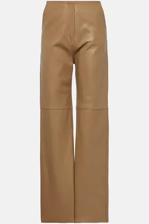 Totême Gerade High-Rise-Hose aus Leder