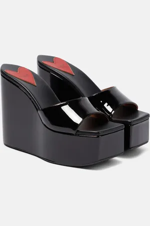 Alaïa Alaïa Plateau-Pantoletten aus Lackleder
