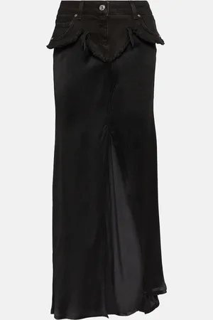 BLUMARINE Maxirock aus Satin mit Denim