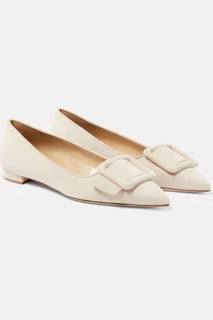 Manolo Blahnik Ballerinas Maysalepumpflat aus Veloursleder