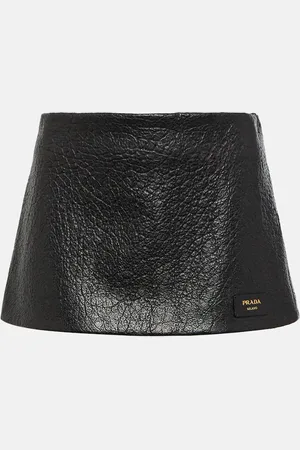 Prada Low-Rise-Minirock aus Leder