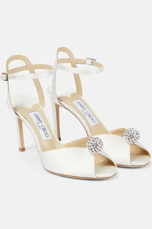 Jimmy Choo Sandalen Sacora 85 aus Satin mit Kristallen
