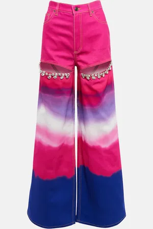 AREA Verzierte Wide-Leg Jeans