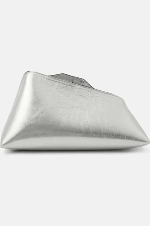 The Attico Clutch 8.30 PM aus Metallic-Leder