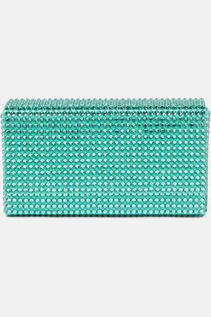 Amina Muaddi Verzierte Clutch Paloma Micro aus Satin