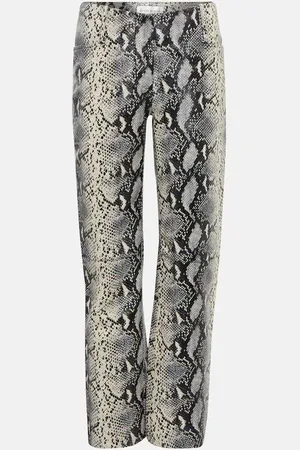 Victoria Beckham Bedruckte Hose aus Leder