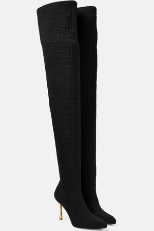 Balmain Overknee-Stiefel Moneta aus Mesh