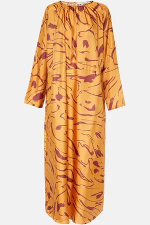 ASCENO Bedrucktes Maxikleid Valencia aus Seide