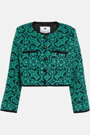 Marine Serre Cropped-Jacke aus Jacquard
