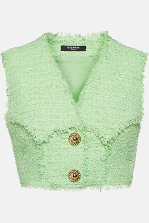 Balmain Cropped-Top aus Tweed