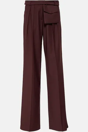 AYA MUSE Gerade Mid-Rise-Hose Sylvia aus Wolle