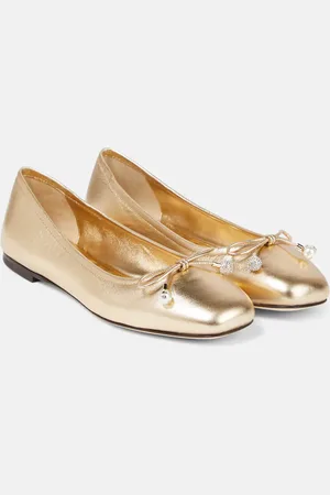 Jimmy Choo Ballerinas Elme aus Metallic-Leder