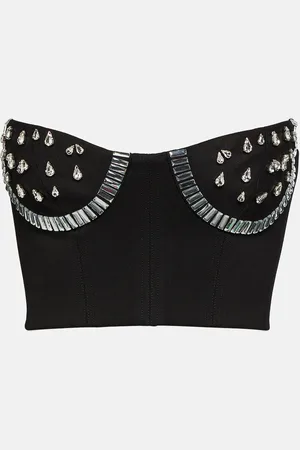 AREA Verziertes Cropped-Top