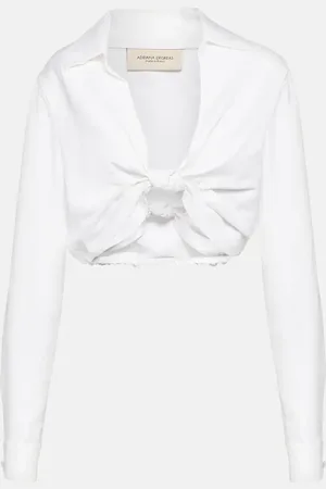 Adriana Degreas Cropped-Top aus einem Leinengemisch