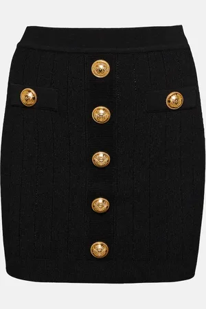 Balmain High-Rise-Minirock aus Strick
