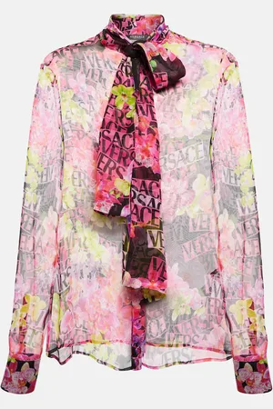 VERSACE Bedruckte Bluse aus Seidenchiffon