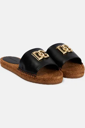 Dolce & Gabbana Espadrille-Pantoletten DG aus Leder