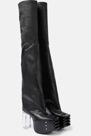 Rick Owens Overknee-Plateaustiefel aus Leder