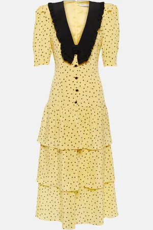 Alessandra Rich Bedrucktes Midikleid aus Seide