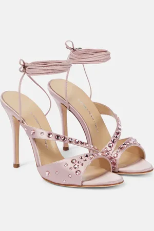 Alessandra Rich Verzierte Sandalen aus Satin